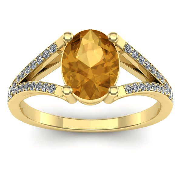 Inel de logodna cu citrin oval