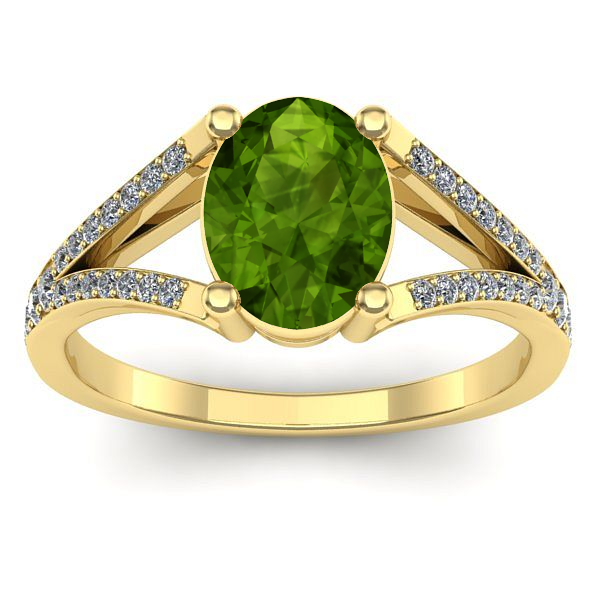 Inel de logodna cu peridot oval