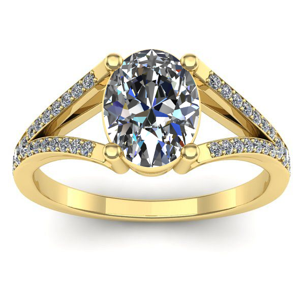 Inel de logodna cu safir alb oval