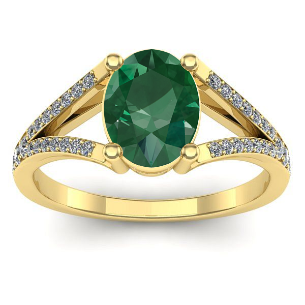 Inel cu smarald oval