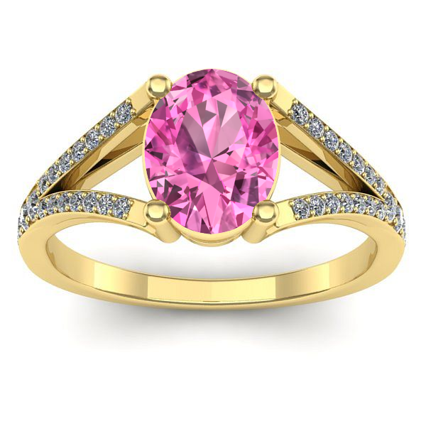 Inel de logodna cu safir roz oval