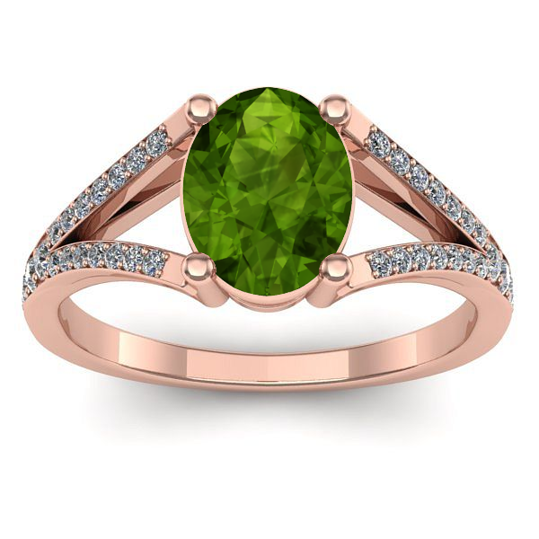Inel logodna cu peridot oval