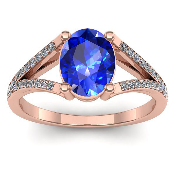 Inel de logodna cu safir oval
