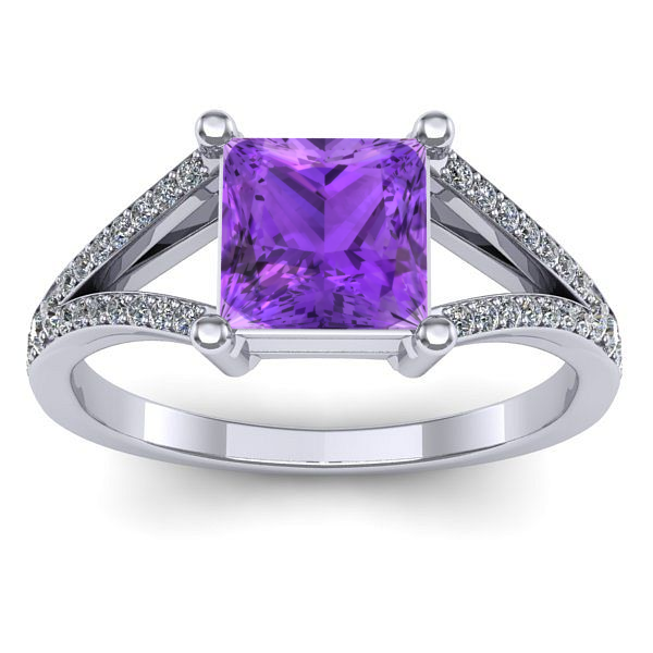 Inel cu ametist patrat