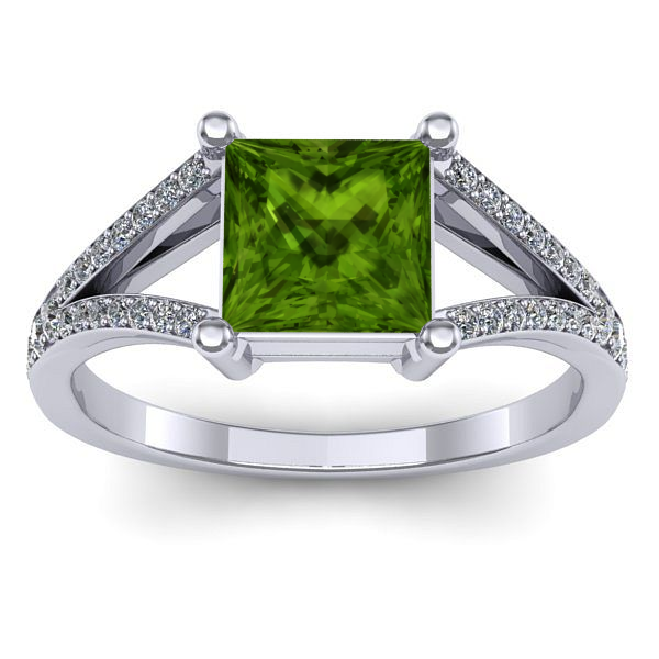Inel logodna cu peridot patrat