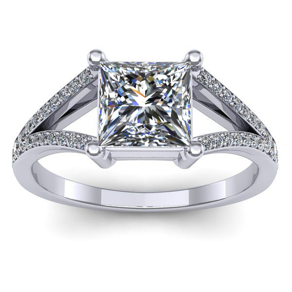 Inel cu diamant de laborator patrat