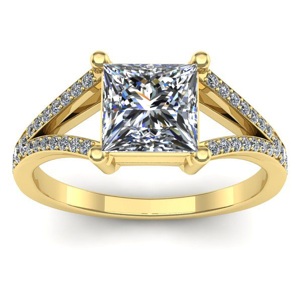 Inel logodna cu diamant de laborator patrat