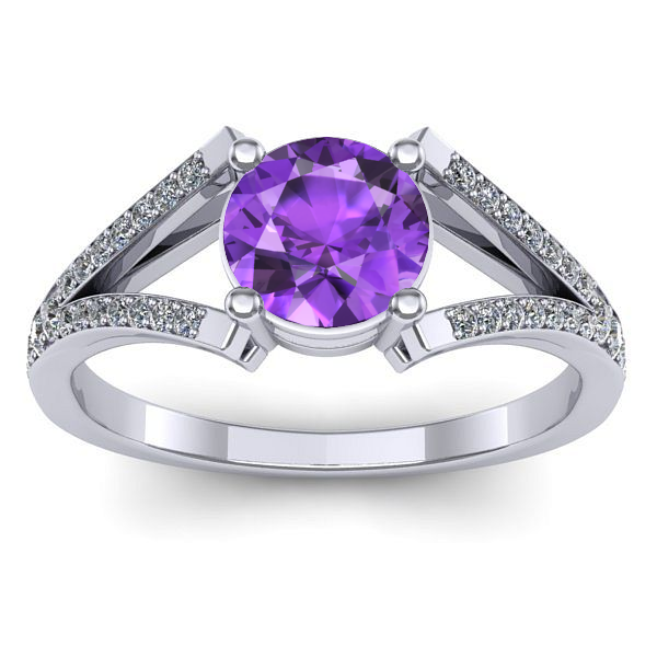 Inel cu ametist rotund