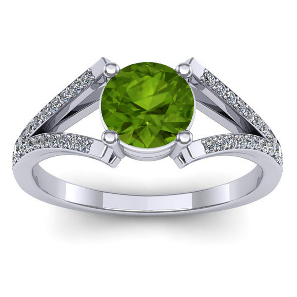 Inel de logodna cu peridot rotund