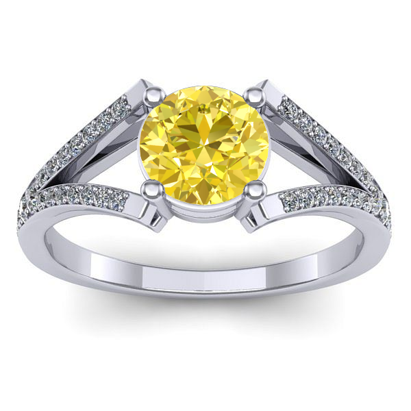 Inel logodna cu safir galben rotund