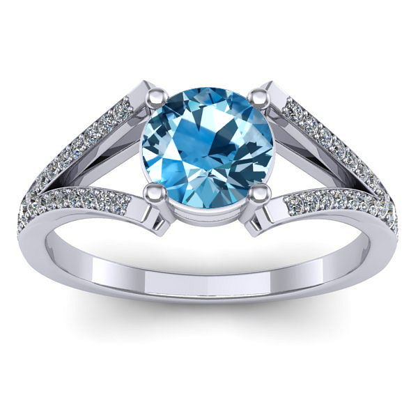 Inel cu topaz blue rotund