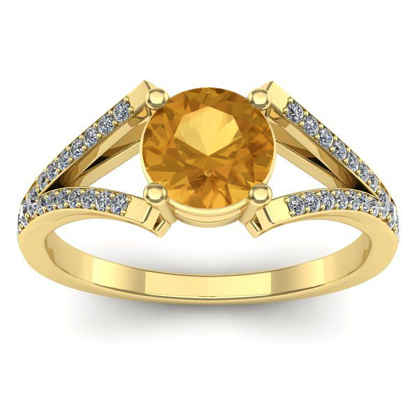Inel de logodna cu citrin rotund