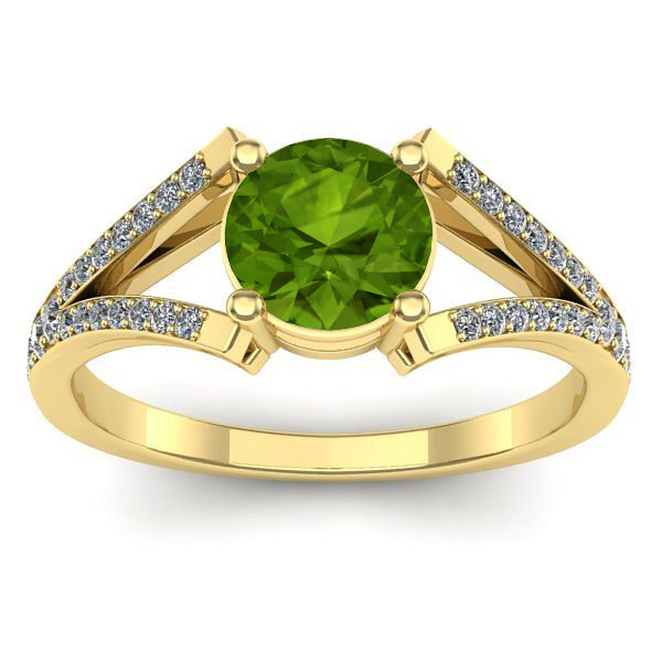 Inel logodna cu peridot rotund