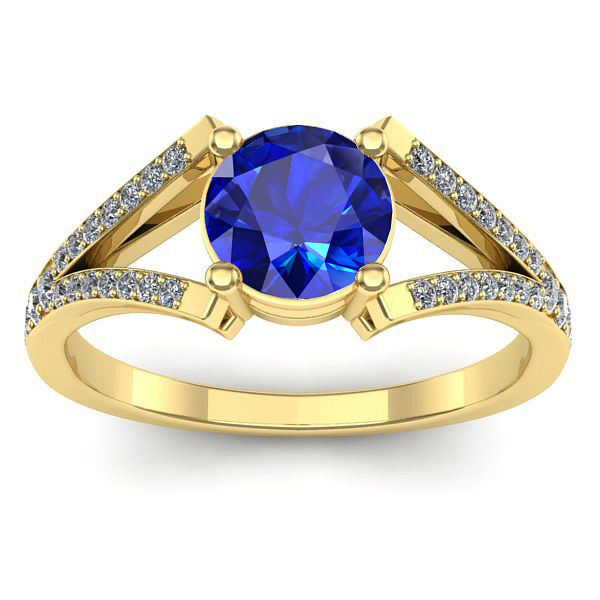 Inel logodna cu safir rotund