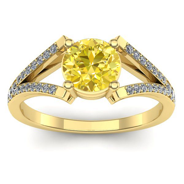 Inel logodna cu safir galben rotund