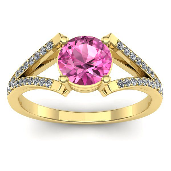 Inel de logodna cu safir roz rotund