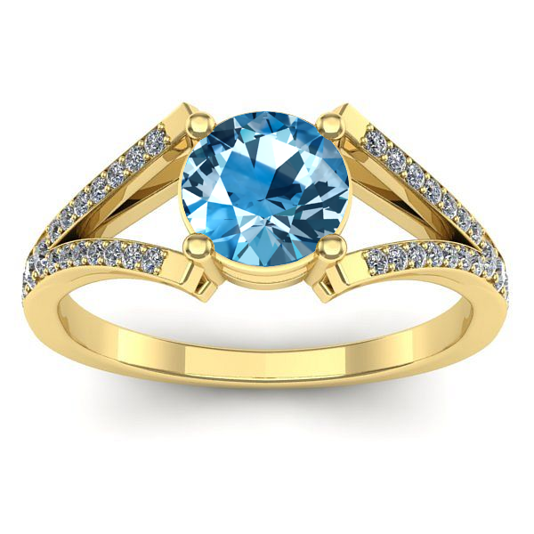 Inel logodna cu topaz blue rotund