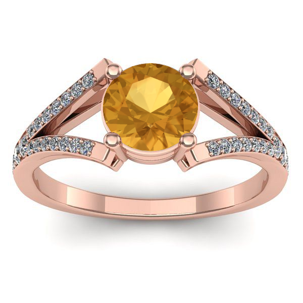 Inel de logodna cu citrin rotund