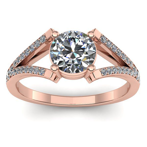 Inel logodna cu safir alb rotund