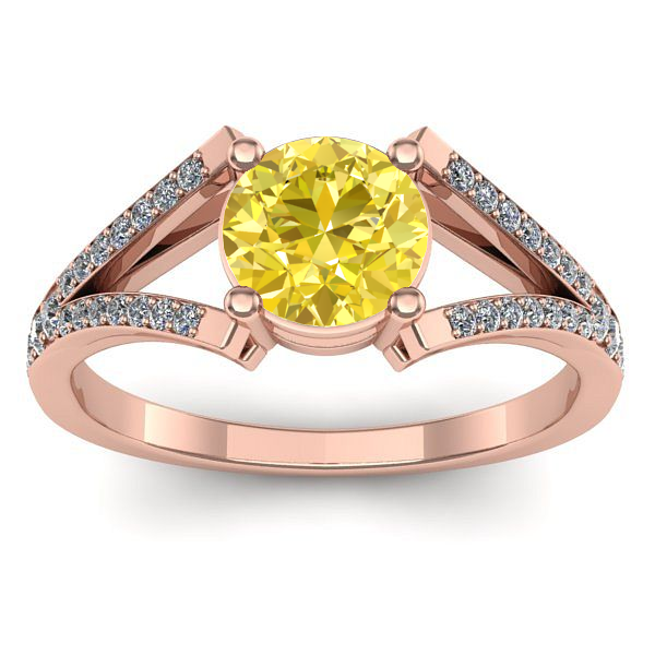 Inel logodna cu safir galben rotund