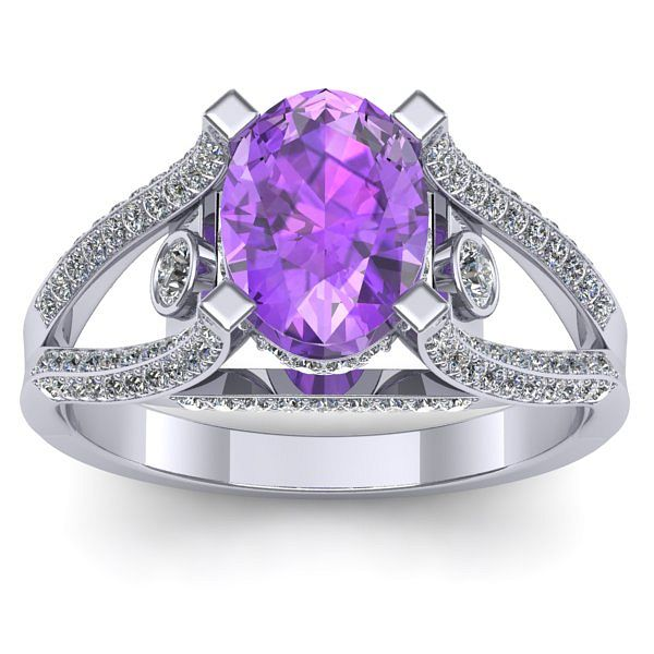 Inel cu ametist oval