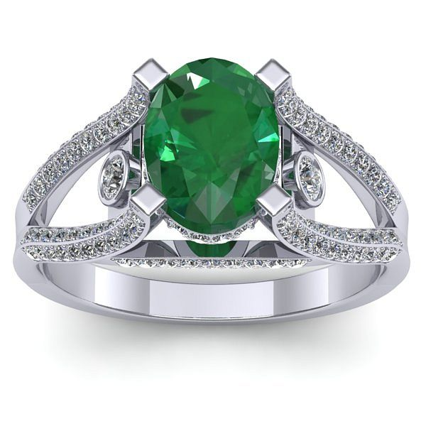 Inel cu smarald oval