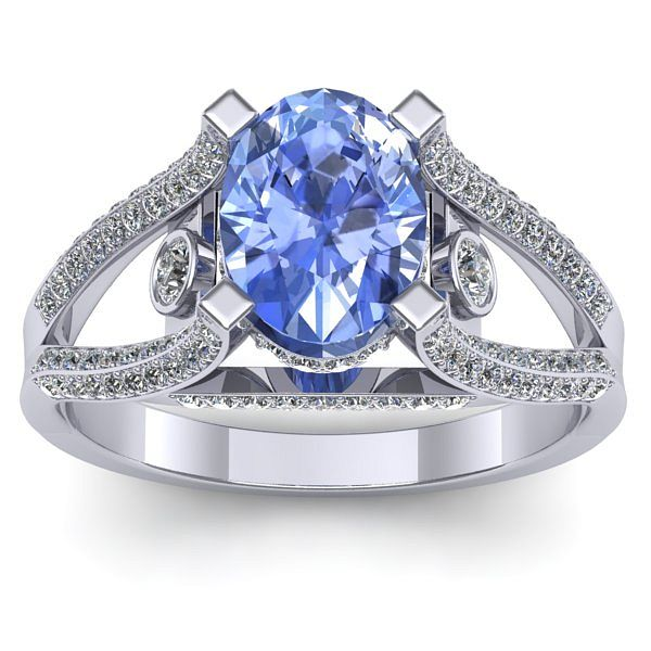 Inel de logodna cu tanzanit oval