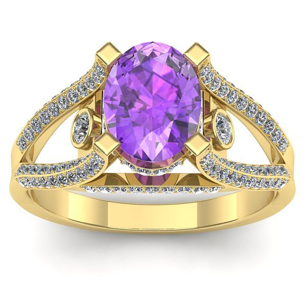 Inel cu ametist oval