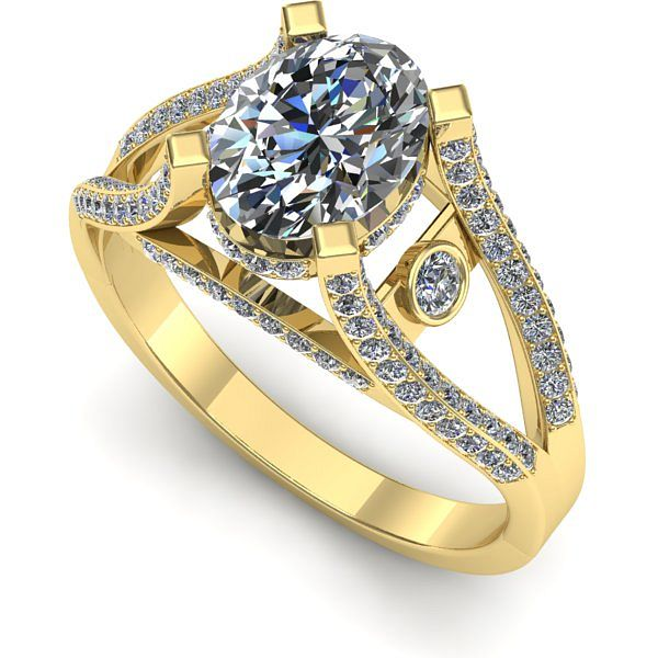 Inel de logodna din aur galben cu diamant de laborator