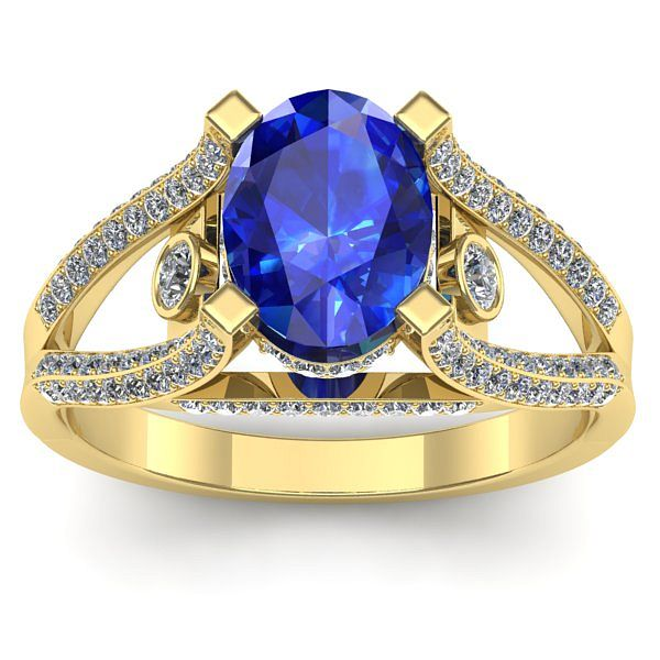 Inel de logodna cu safir oval