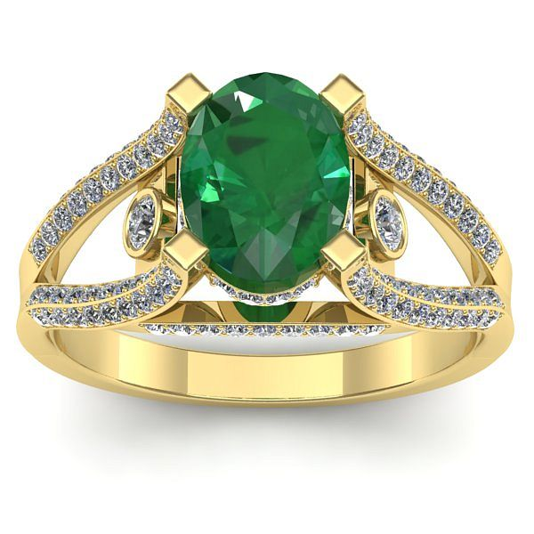 Inel cu smarald oval