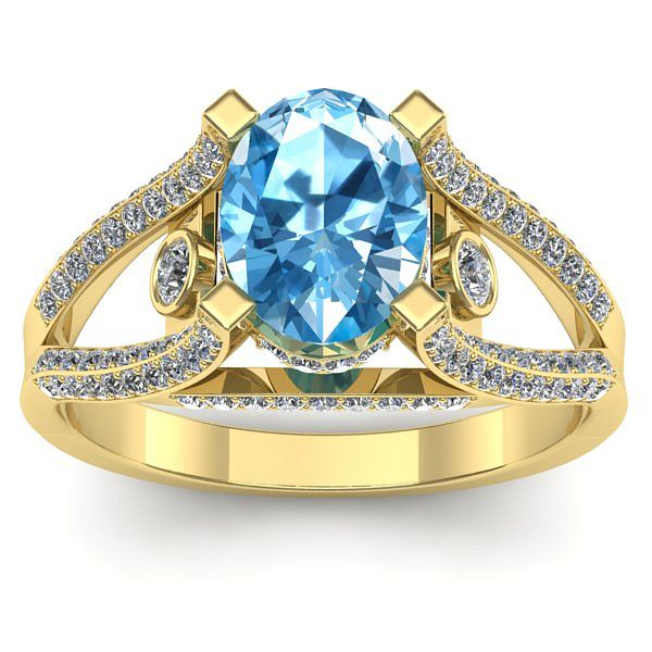 Inel de logodna cu topaz blue oval