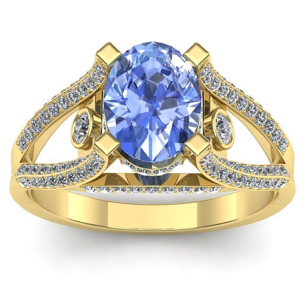 Inel de logodna cu tanzanit oval