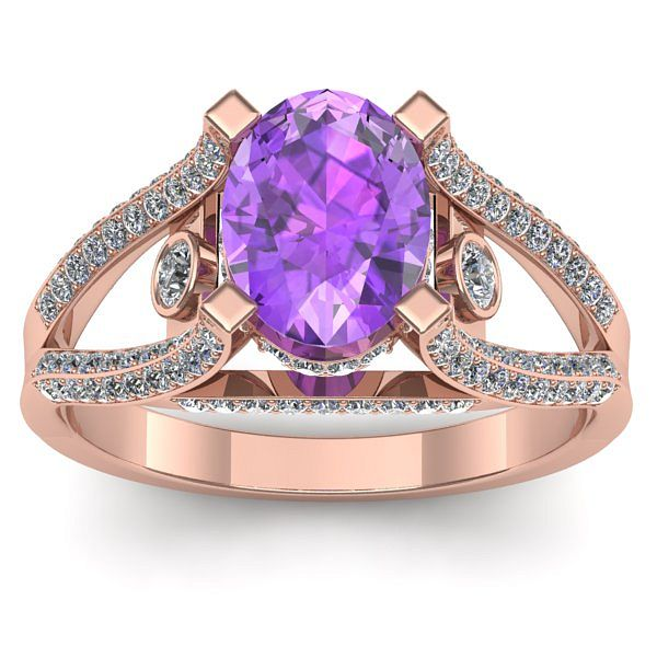 Inel cu ametist oval