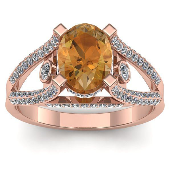 Inel de logodna cu citrin oval