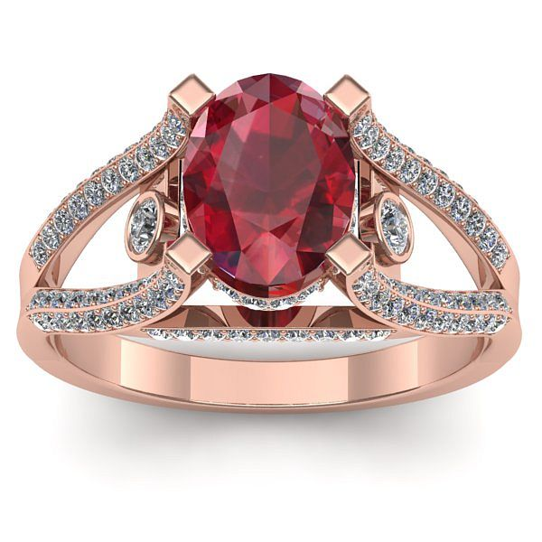 Inel logodna cu rubin oval