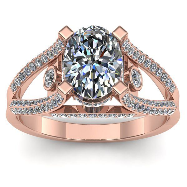 Inel cu diamant de laborator oval