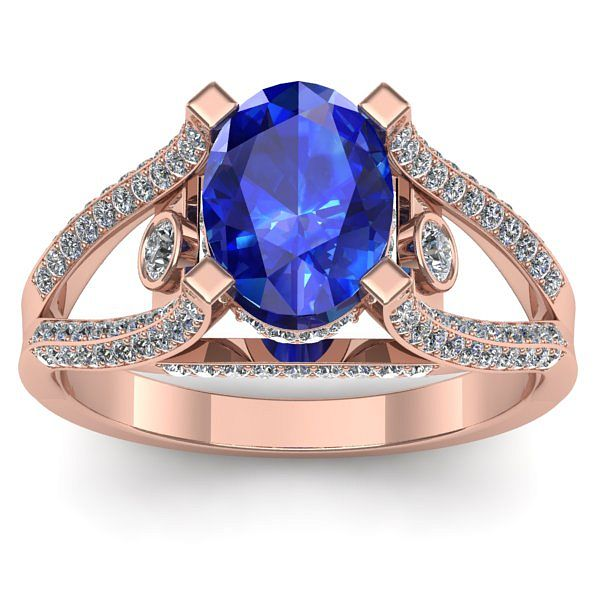 Inel logodna cu safir oval