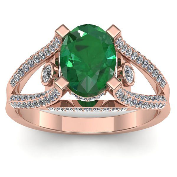 Inel cu smarald oval