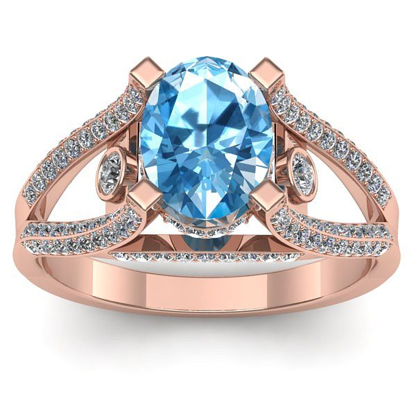 Inel de logodna cu topaz blue oval