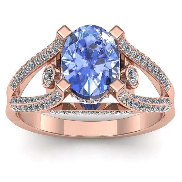 Inel logodna cu tanzanit oval