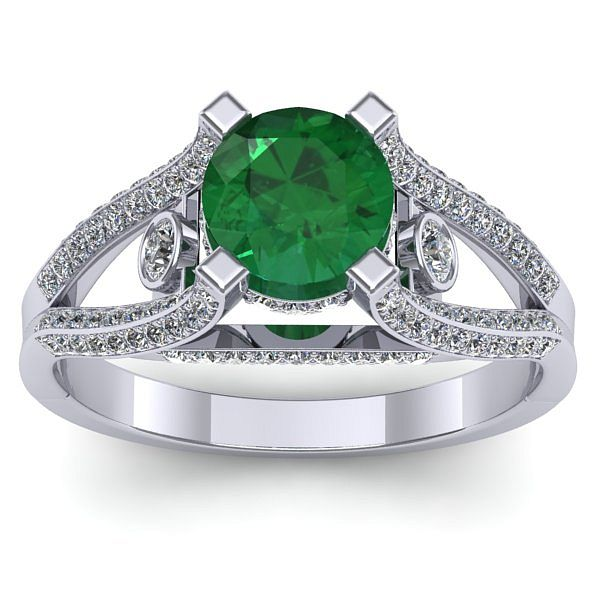 Inel cu smarald rotund