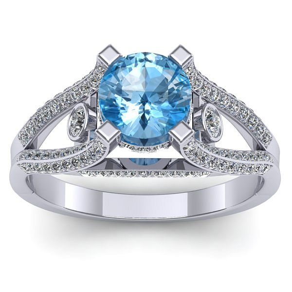 Inel cu topaz blue rotund