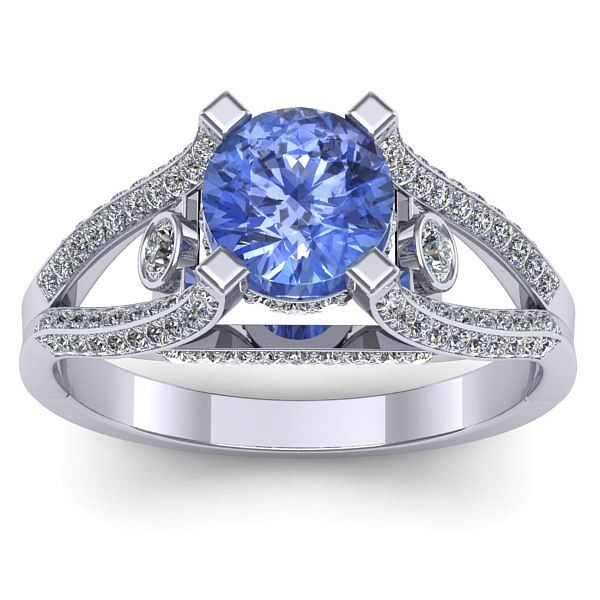 Inel cu tanzanit rotund