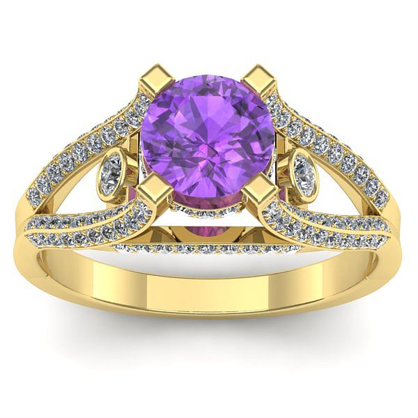 Inel cu ametist rotund