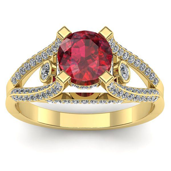 Inel logodna cu rubin rotund