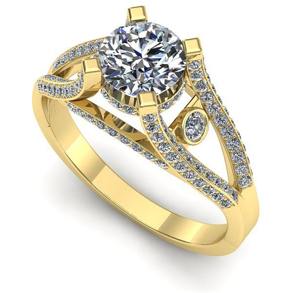 Inel din aur galben cu diamant de laborator