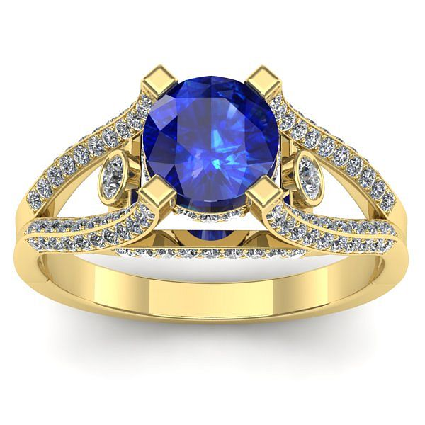 Inel logodna cu safir rotund