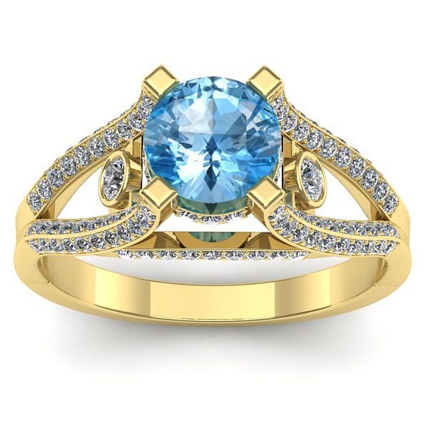 Inel de logodna cu topaz blue rotund