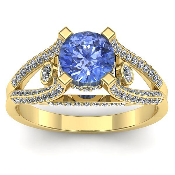 Inel cu tanzanit rotund